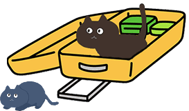 スーツケースと猫